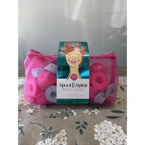 *NEW 40 Pc Magic Heatless HAIR Curlers SET no clips Silicone SOFT Spool & Spiral